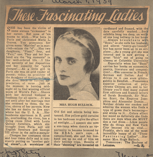 Marie Bullock Press Clipping