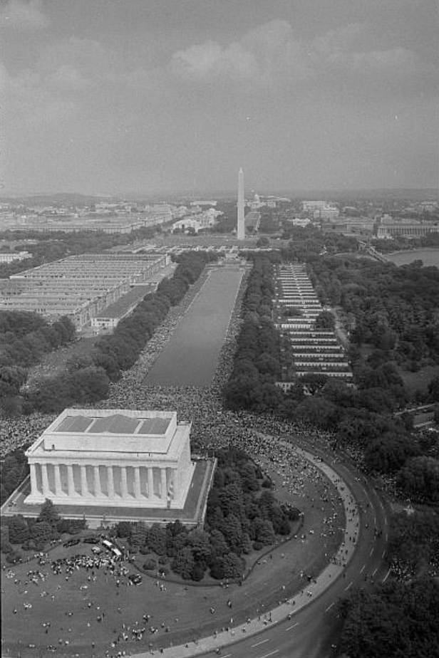 Aerial View of Marchers